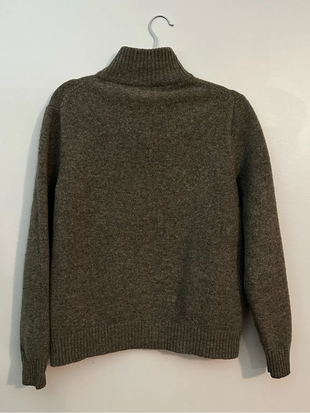 J Crew 100 % Lambswool 1/4 Quarter Zip Sweater Men’s Large Long Sleeve